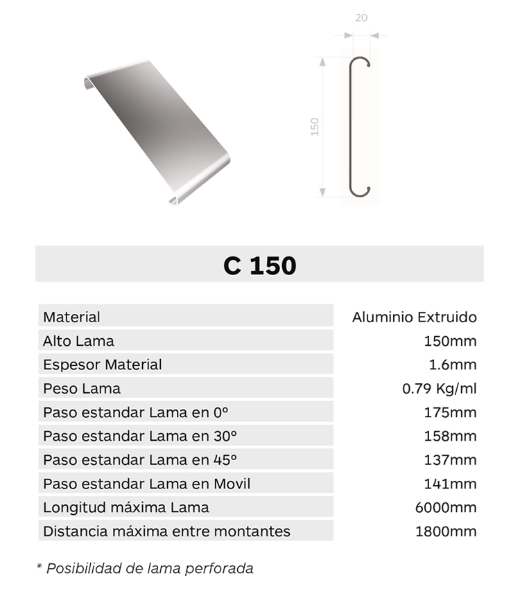 Caracteristica lama C150