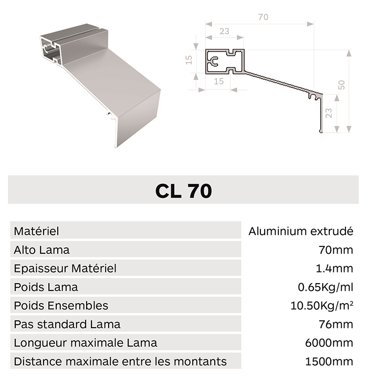 Caracteristica lama cl70