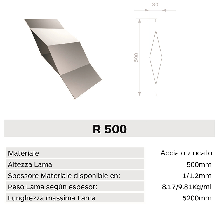 Caracteristica lama R500