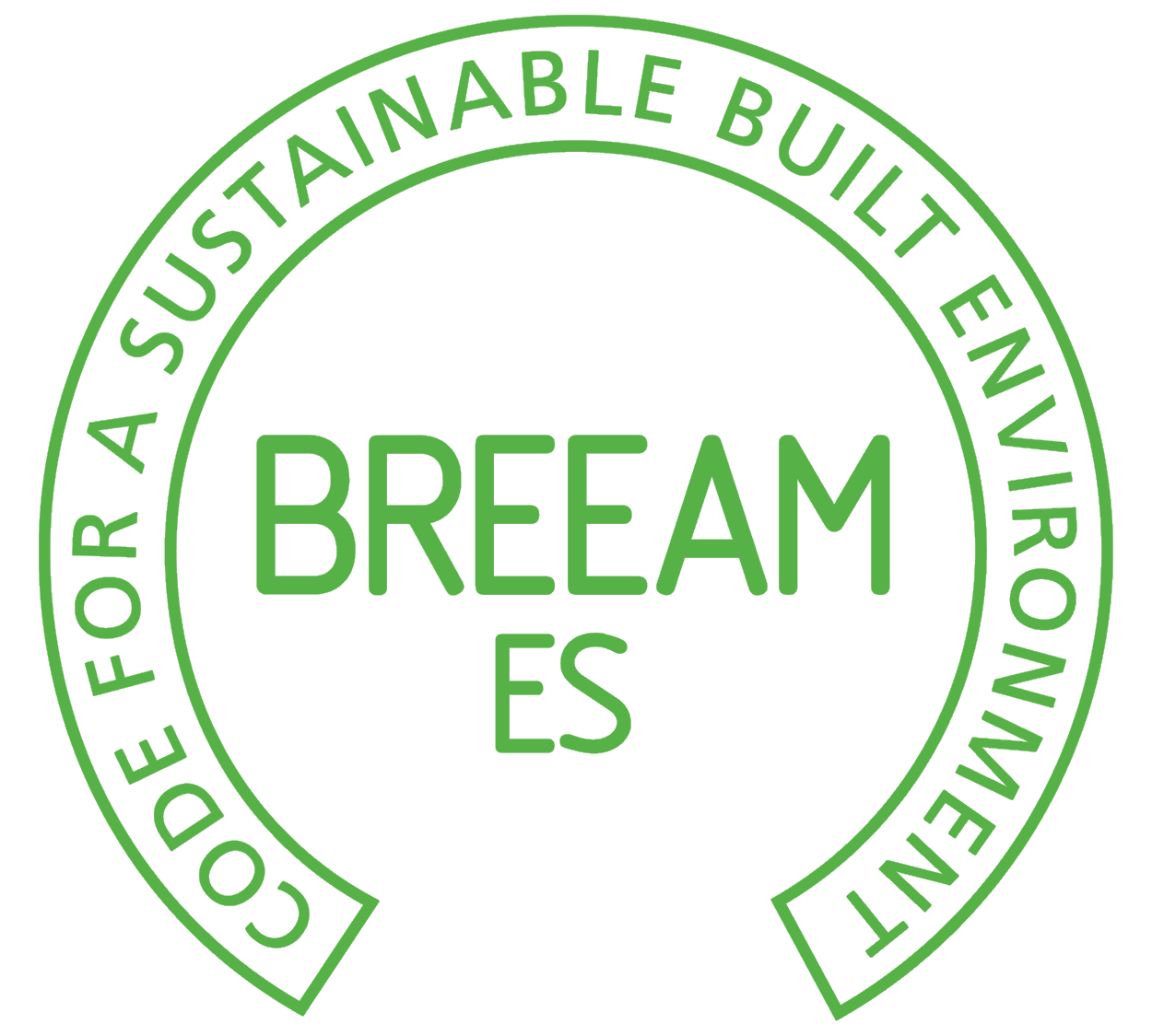 Logo Breeam. Las protecciones solares Gradhermetic ayudan a elevar la puntuación en la evaluación de la obtención de estos certificados destinados a mejorar la sostenibilidad. 